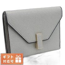 Japan direct mail VALEXTRA tri-fold wallet with coin purse womens brand Italy V9E05 gray money
