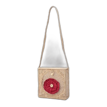 Japanese direct mail JARDIN DEL CIELO womens spring and summer flower pattern hand-woven straw bag bright