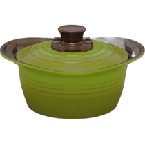 Japan direct mail (Japan direct mail) Iris Ohyama double ear pot without water 20cm IH gas green MK