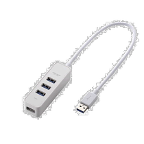 ELECOM USB30 hub 4 ports with iron suction white