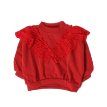 Japan direct mail BREEZE childrens lace ruffle sweatshirt pure cotton material comfortable and skin-friendly for leisure time