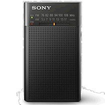 sony索尼便携式收音机支持广播FM AM黑色ICF-P27 BC