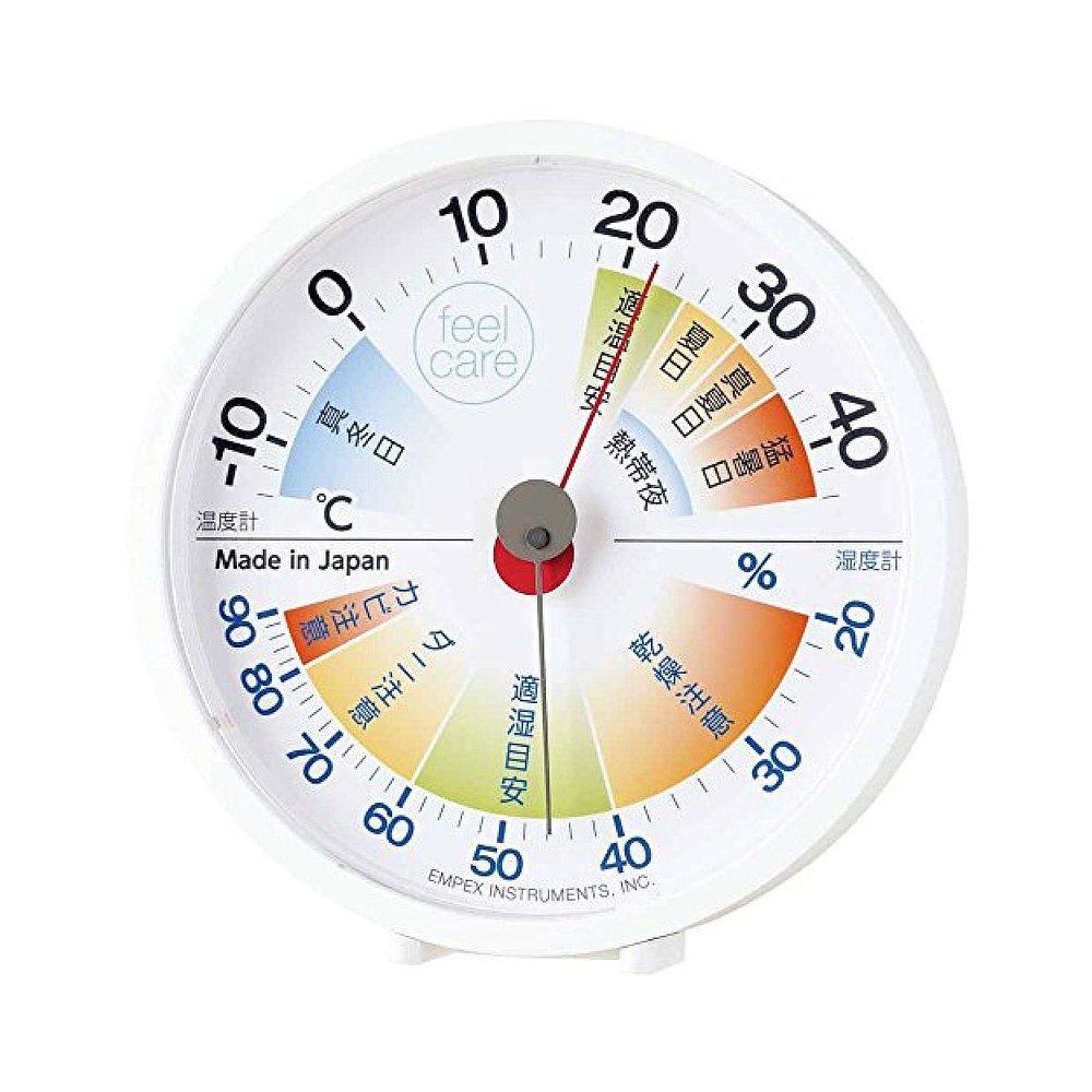 (Japan Direct mail) Empex Thermometer White Seat Type Round Pointer Brief easy to contain desktop pendulum piece-Taobao