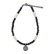 Japanese direct mail LION HEART freshwater pearl mixed beaded anklet for men and women 1AN042