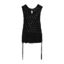 Japanese direct mail EDITION womens fringed knitted sleeveless top 34024402001