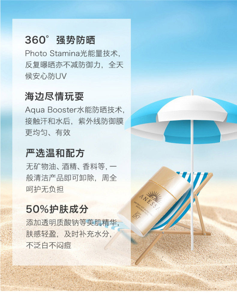 日本ANESSA安耐晒 防晒霜 30ml 水润净白
