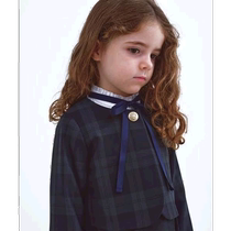 Japan direct mail green label relaxing childrens black plaid short shawl easy to match