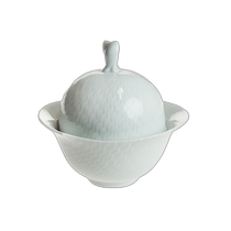 Japan Direct Mail Meissen Waves White Sugar Bowl Waves
