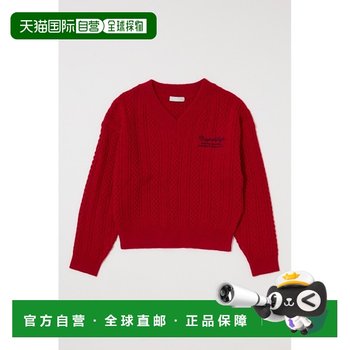 1 hour refundable japan direct mail moussy women's v-neck fine cable knit sweater embroidery design 010ia