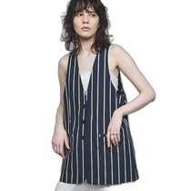 Japan direct mail GALLARDAGALANTE womens pure cotton collarless modern striped vest GGZ1041507A0