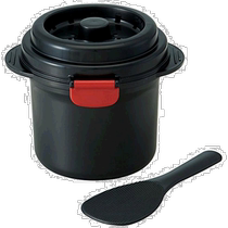 (Direct mail from Japan) SKATER electronic microwave rice steamer with rice spoon modern black