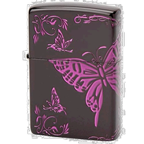 (Japanese direct mail) Zippo Sesame Oil Lighter and Black Butterfly Double Face Processing Purple 2BTF -