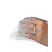 Japanese direct mail antiqua womens two-finger ring PJ01255