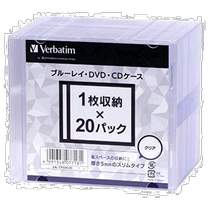 自营｜Verbatim薄透明BD DVD CD盒 5mm 20个装收纳光盘威宝收纳盒