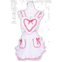 (Direct Mail from Japan) Clearstone City Party Pink Lace Love Strap Apron White