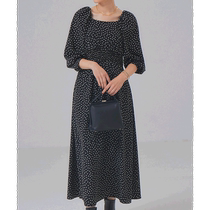 Japan direct mail Rouge vif la cle womens polka dot pattern design sleeve dress slimming waist