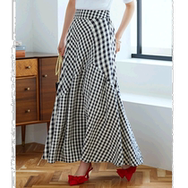 Japan direct mail RUIRUE BOUTIQUE womens mixed plaid print ruffle skirt spring new style