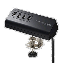 (Direct mail from Japan) SANWA SUPPLY clip-on USB charger USB4 port black ACA-IP50BK
