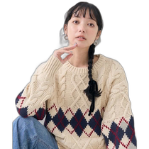 Japanese direct mail diamond pattern sweater FREAKS STORE sweater sweater