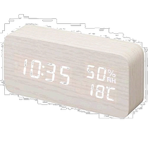 (Direct mail from Japan) Alice Oyama Electronic Alarm Clock LED Temperature Indicator Power Saving Wood Grain ICW-01WH