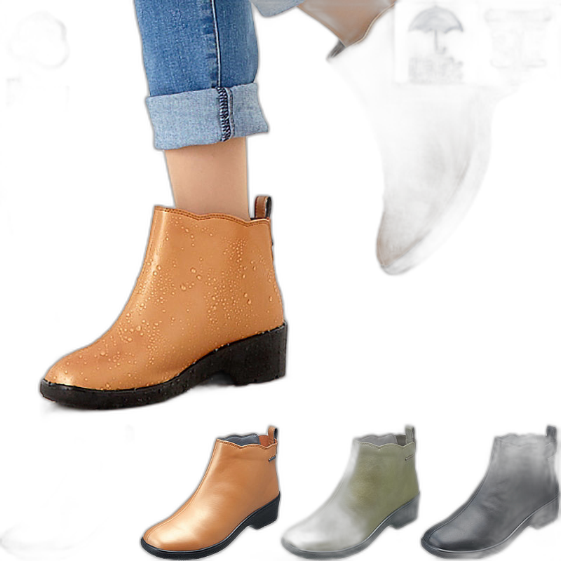 Direct mail from Japan Pansy 3E wide version pansy women's boots shoes waterproof non-slip casual rain boots fashion outing and commuting