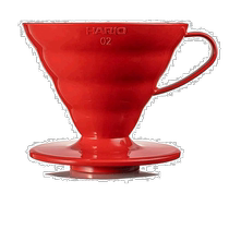 (JAPAN DIRECT MAIL) HARIO GLASS KING COFFEE FILTER V60 02 Red 1-4 cups with Japanese VDR -