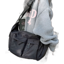 Japanese direct mail florist unisex large capacity double pocket nylon crossbody bag G40720886