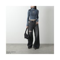 Japan Direct Mail DIESEL Womens Sweater Long Sleeve Cotton Oval D Logo High Neck Short Knitted M-A