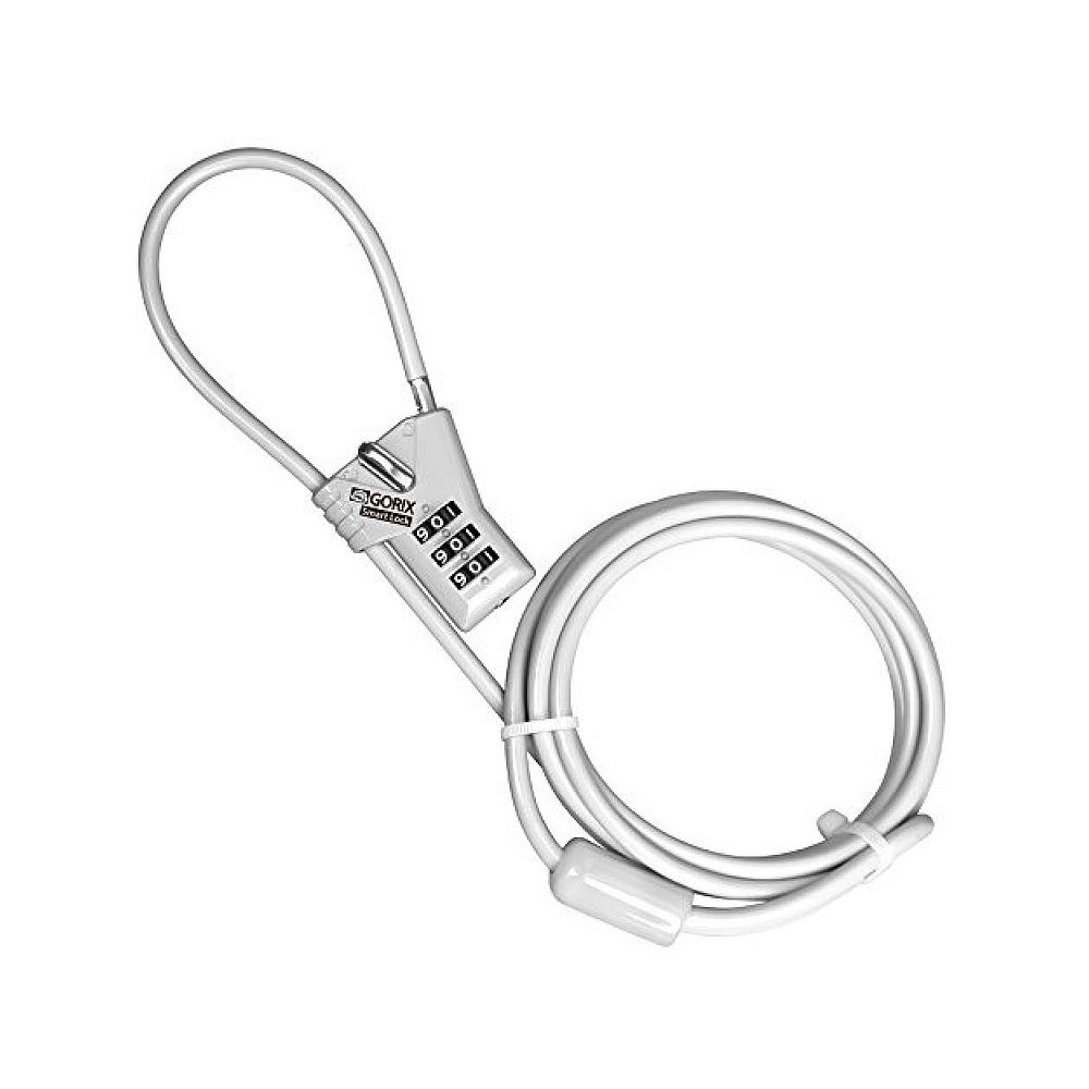 (Japan Direct Mail) GORIX Bike Lock Cryptostyle Bike Lock 4 8mmx2000mm White-Taobao