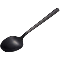 (Direct mail from Japan) Lu brand tableware spoon black dessert spoon stainless steel titanium plated hexagonal UW-2015