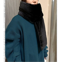 Japanese direct mail AMERI womens suede scarf warm in winter long design comfortable soft and mature