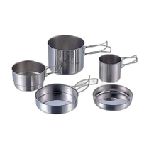 Japanese direct mail LOGOS 5-piece travel cookware set BBQ supplies 81280300