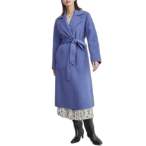 Japan Direct Mail ROPE Womens Elegant Gray Long Coat Soft Wool Blend Temperament Stand Collar Windbreaker