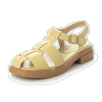 (Direct Mail from Japan) Mode Kaori Womens Elegant Sandals Yellow Low Heels Simple Comfortable Temperament Trendy
