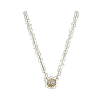 VENDOME AOYAMA QUALIFIED AS A GIFT 10K GOLD DIAMOND PENDANT LOCK BONE CHAIN BRIEF JEWELLERY GOLD NECKLACE
