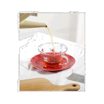 Japanese direct mail Japanese tide AfternoonTea strawberry heat-resistant glass cup and tray parallel GU53 red