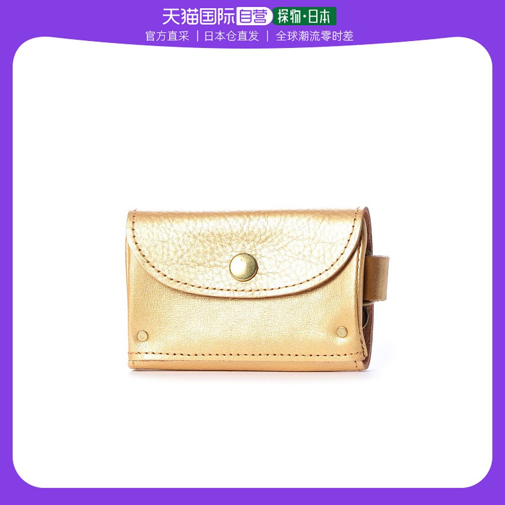 (Japan Direct Mail) Perche Italian Bull Leather Key Bag (Gold) Golden Ornaments-Taobao