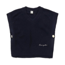 Japanese direct mail side button knitted vest apres les cours