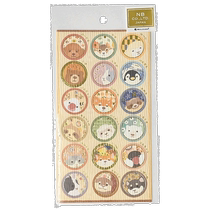 Japan direct mail cute Japanese paper stickers textured gold and silver foil fun animal series cute pet otter Shiba Inu penguin