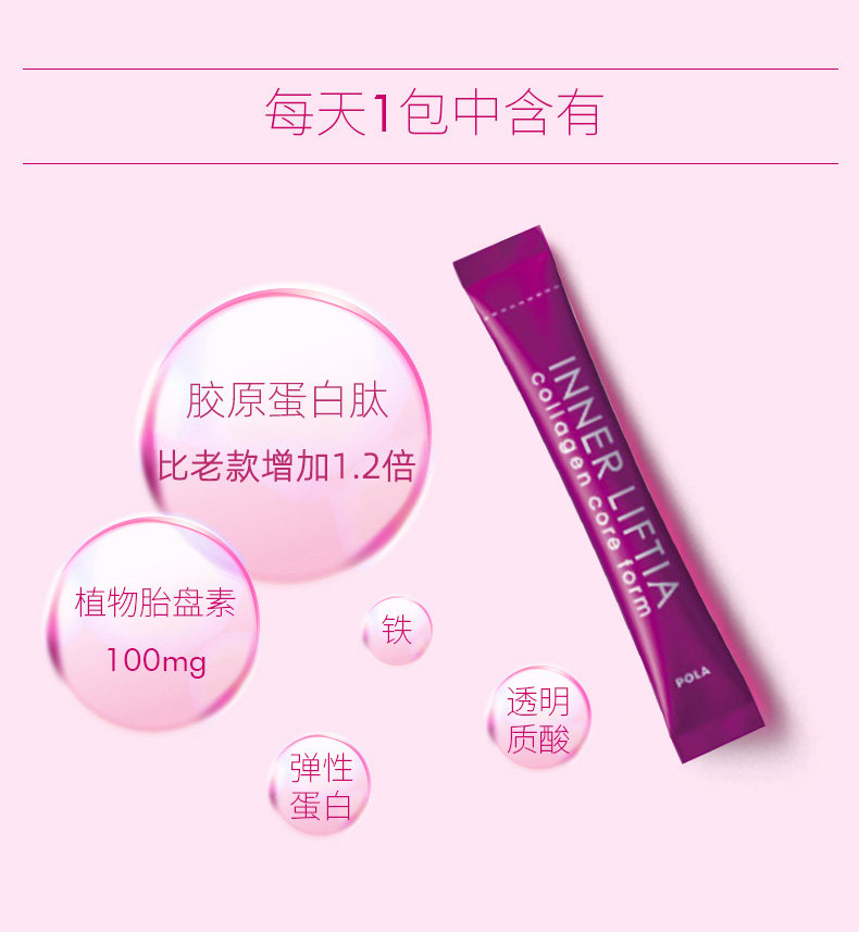 【日本直邮】新版POLA 宝丽 胶原蛋白粉+铁 90包 三个月经济装 弹性美肌