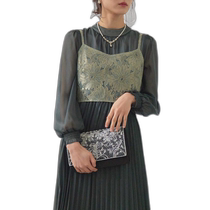 Japan direct mail Dorry Doll womens pearl and jewelry flower pattern clutch bag suitable for wedding parties