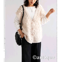 Japanese direct mail antiqua womens three-dimensional design vest autumn new style loose fit V-neck design