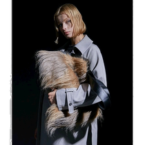 Japanese direct mail STUDIOUS womens high-end imitation fur shoulder bag casual retro style wide strap
