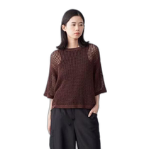 Japan direct mail CITEN womens short-sleeved mesh sweater soft and comfortable soft autumn ripple design