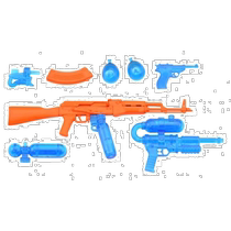 (Direct mail from Japan) Tomei Small Armory LA041 Water Gun B2 Orange x Transparent Blue Plastic Mold