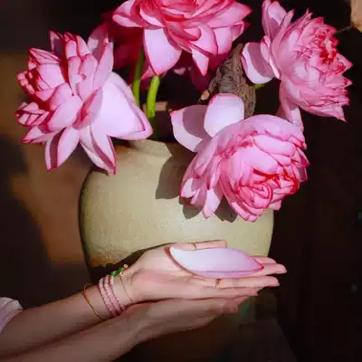 (Xiaoya jewelry)Pink Australian jade running ring Australian jade bracelet custom original Australian jade bracelet Australian jade flower