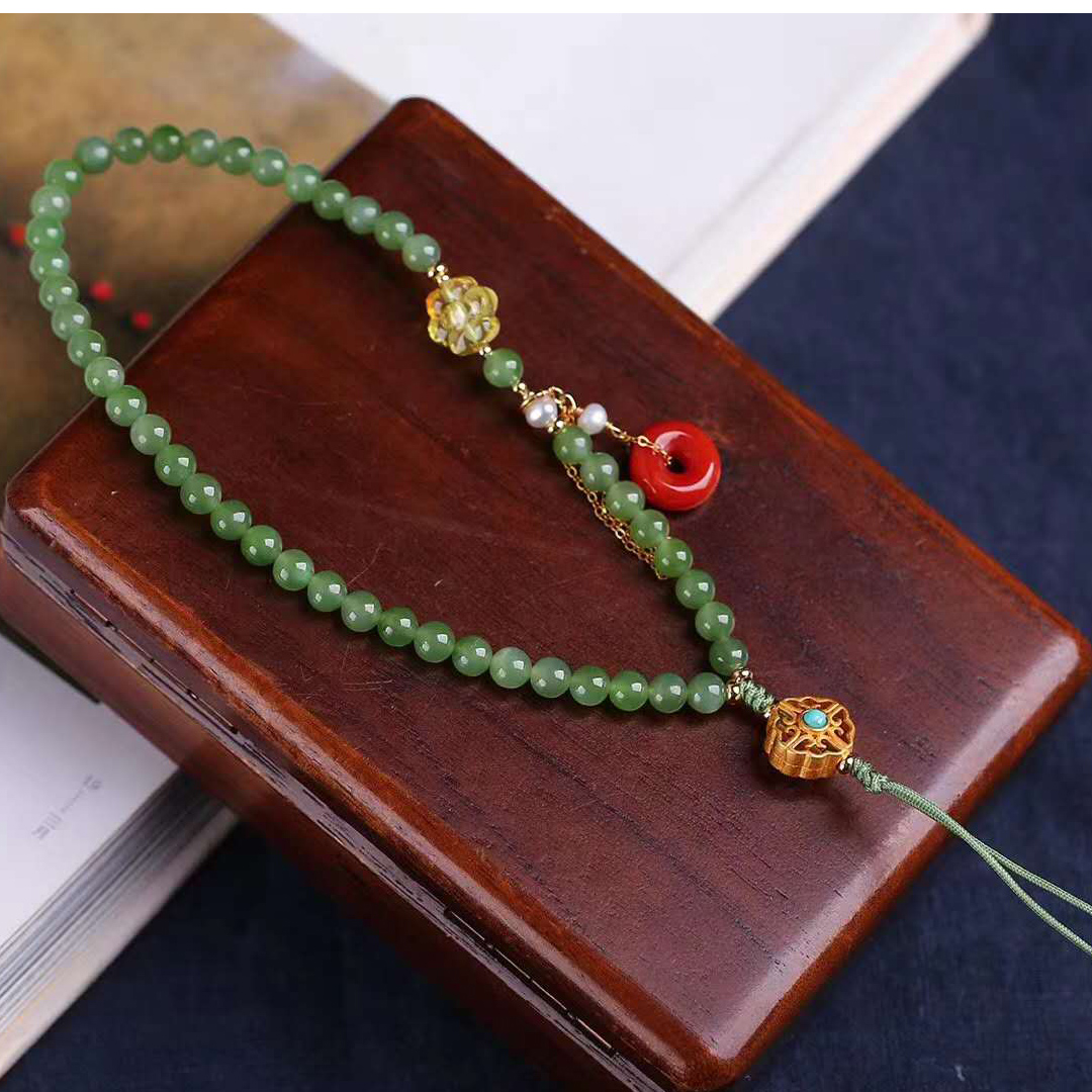 Ancient Farsilver ancient Fagin matched with Beyyu pearl South red mobile phone hanging goddess Festival Valentine's Day exclusive welfare big drain