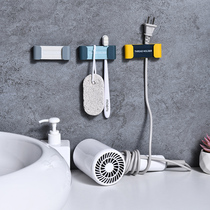 Wire storage artifact creative living room plug holder no trace adhesive hook fixer non-perforated household wire organizer