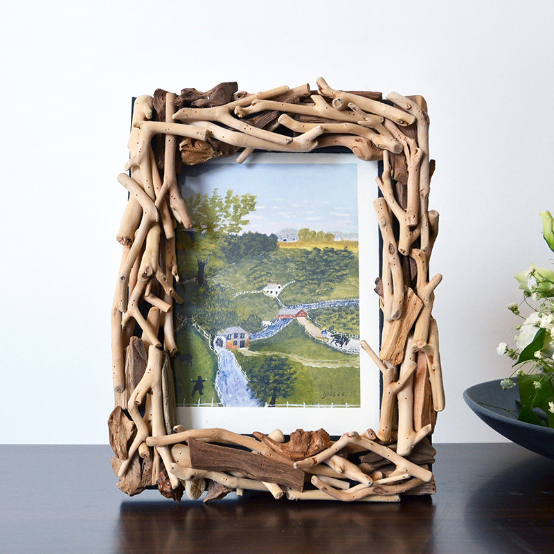 Creative solid wood photo frame table 7 inch picture frame decoration living room wine cabinet TV cabinet photo frame decoration home furnishings