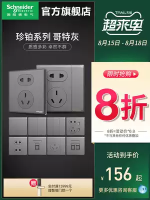 Schneider Smart official flagship store official website Zhenbo gothic gray switch socket panel porous five-hole socket